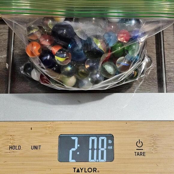 2 Lbs Mixed Assorted Lot Of Vintage - Current Glass Marbles + Shooters - Picture 3 of 3